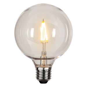 Kunststof G95 E27 lamp voor buiten, 2200K, transparant