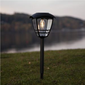 Klassieke solar prikspots zwart, Adne, 0,3W, 3000K LED, IP44