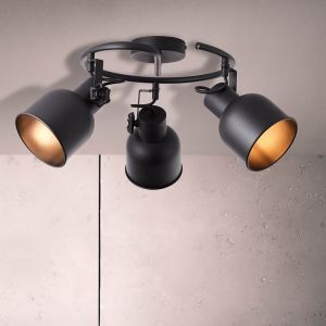Industriële Plafondspot Shiva, zwart