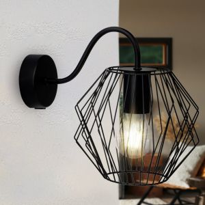 Industriële wandlamp Alvina, Zwart