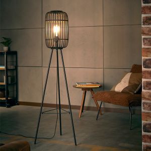 Moderne Vloerlamp Brain, zwart, hout