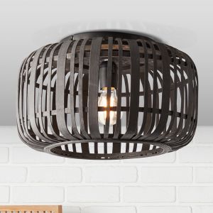 Moderne Plafonnieres Brain, zwart, hout