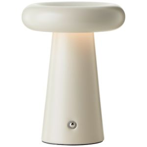 Moderne oplaadbare buiten tafellamp beige, Stig, 3W, 3000K LED, IP44, 3-staps dimbaar