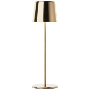 Moderne oplaadbare buiten tafellamp messing, Skander, 4W, warm tot koud wit verstelbare LED, IP44, met touchdimmer