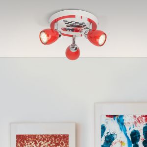 Jongenskamer plafondlamp Vidal, Met race auto