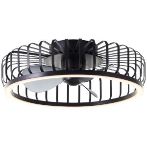 Moderne plafondventilator zwart, Tolga, 36W, 2700K-4000K-6500K LED, met afstandsbediening
