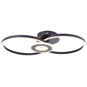Design plafondlamp zwart, Volkert, 24W, 3000K LED