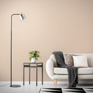 Moderne vloerlamp grijs, Serkan, met schakelaar