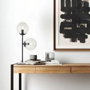 Design tafellamp transparant, Rhys, met schakelaar