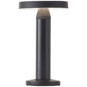 Metalen oplaadbare tafellamp zwart, Kubilay, 2W, 4000K LED, IP44, met schakelaar