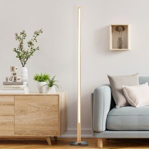 Landelijke staande leeslamp bruin, Renuka, 12W, 3000K LED, met schakelaar