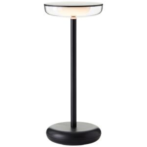 Aluminium oplaadbare tafellamp zwart, Jorja, 2W, 3000K LED, IP44, met touchdimmer