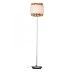 Landelijke vloerlamp bruin, Vibeke, met schakelaar