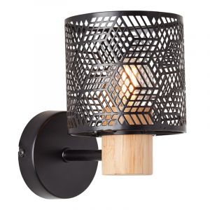 Houten wandlamp zwart, Sherona