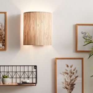 Landelijke wandlamp beige, Wenda
