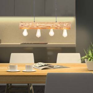 Houten hanglamp bruin, Sibren