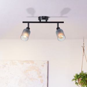 Glazen plafondspot zwart, Fanny
