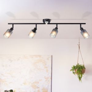 Glazen plafondspot zwart, Fanny
