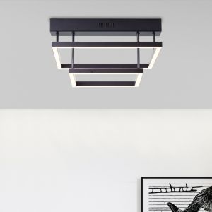 Moderne plafonnière zwart, Enis, 34W, 3000K LED, 3-staps dimbaar