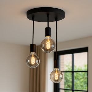 Zwarte plafondlamp Rami, metaal