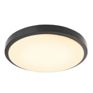 Moderne plafonniere Kos, zwart, klein, met geïntegreerd LED