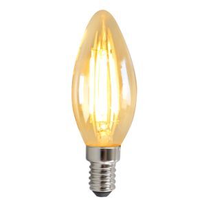 Dimbare Olucia E14 LED kaars, 3W, Amber glas, 2200k