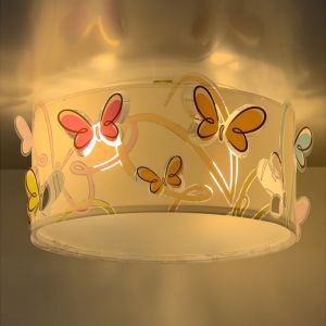 Veelkleurige kinderkamer plafondlamp kunststof, Vlinders