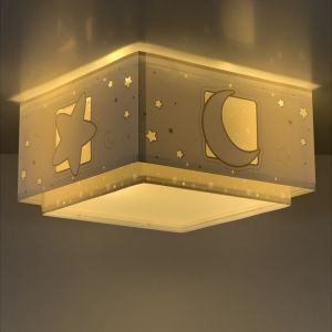 Kinderlamp plafonniere wolk grijs met gezichtje