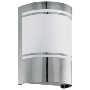 Zilveren buiten wandlamp met schemersensor glas, Aartje, IP44