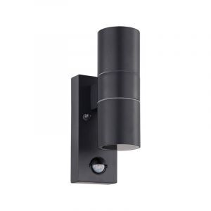 Antraciete moderne buiten wandlamp met bewegingssensor metaal, Marlies, IP44