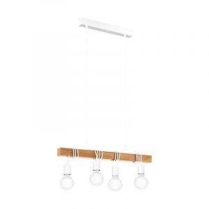 Houten balk hanglamp wit, Anton