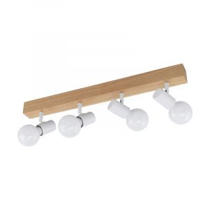 Bruine landelijke plafondspot, Anton, hout, 4 lampen