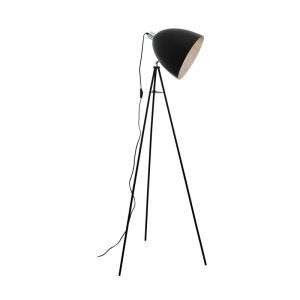 Zwarte vloerlamp Eltjo, staal