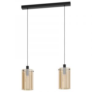 Amberkleurige moderne hanglamp glas, Ritesh
