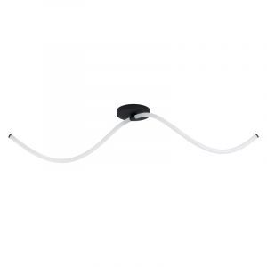 Zwarte moderne plafonniere, Allal, staal, 12w 3000K (warm wit) LED
