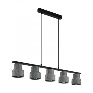 Zinken retro hanglamp staal, Katrien