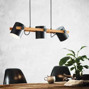 Houten hanglamp zwart, Kaspar