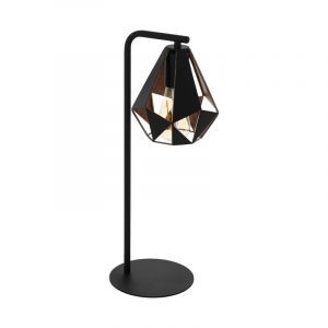 Zwarte design tafellamp staal, Acri, met schakelaar