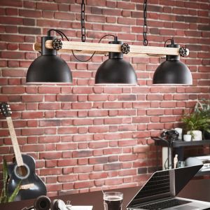 Zwarte industriële hanglamp metaal, Elmira