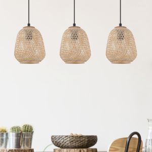Landelijke hanglamp hout, Nicole