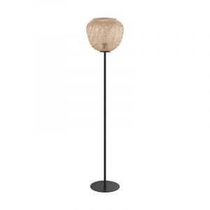 Zwarte landelijke vloerlamp, Nicole, staal