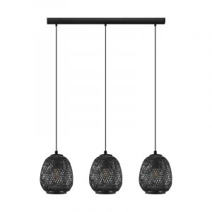 Houten hanglamp zwart, Nicole