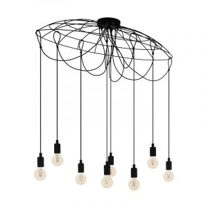 Zwarte industriële hanglamp staal, Katinka