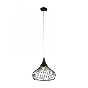 Zwarte industriële hanglamp staal, Vanessa