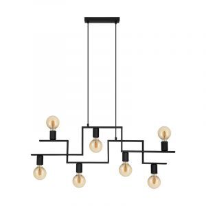 Zwarte retro hanglamp staal, Olga