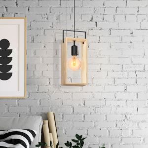 Landelijke hanglamp hout, Olaf