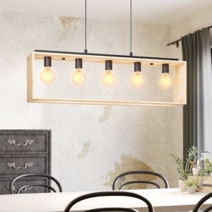 Landelijke hanglamp hout, Olaf