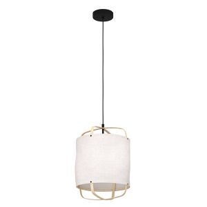 Witte retro hanglamp stof, Rocco