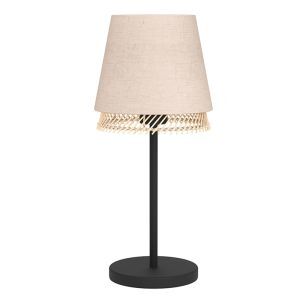 Beige tafellamp stof, Ruby, met schakelaar