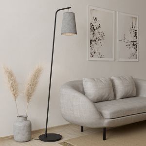 Grijze vloerlamp stof, Allan, met schakelaar